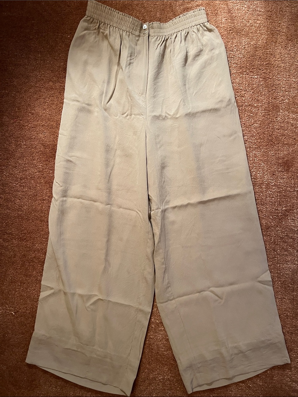 Silk Tahari Sz 12 Lightweight Crop Wide leg Pants